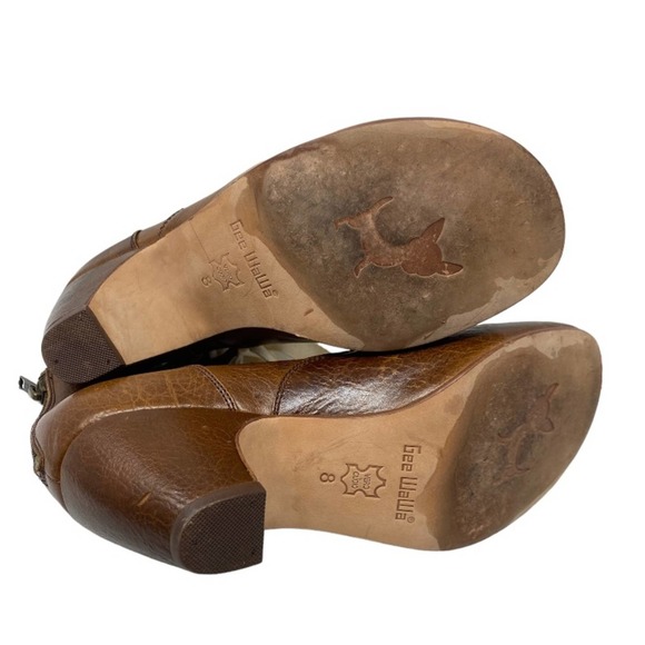 Anthropologie Gee Wawa Brown Retro style lace up ankle booties Sz 8 - Picture 5 of 7